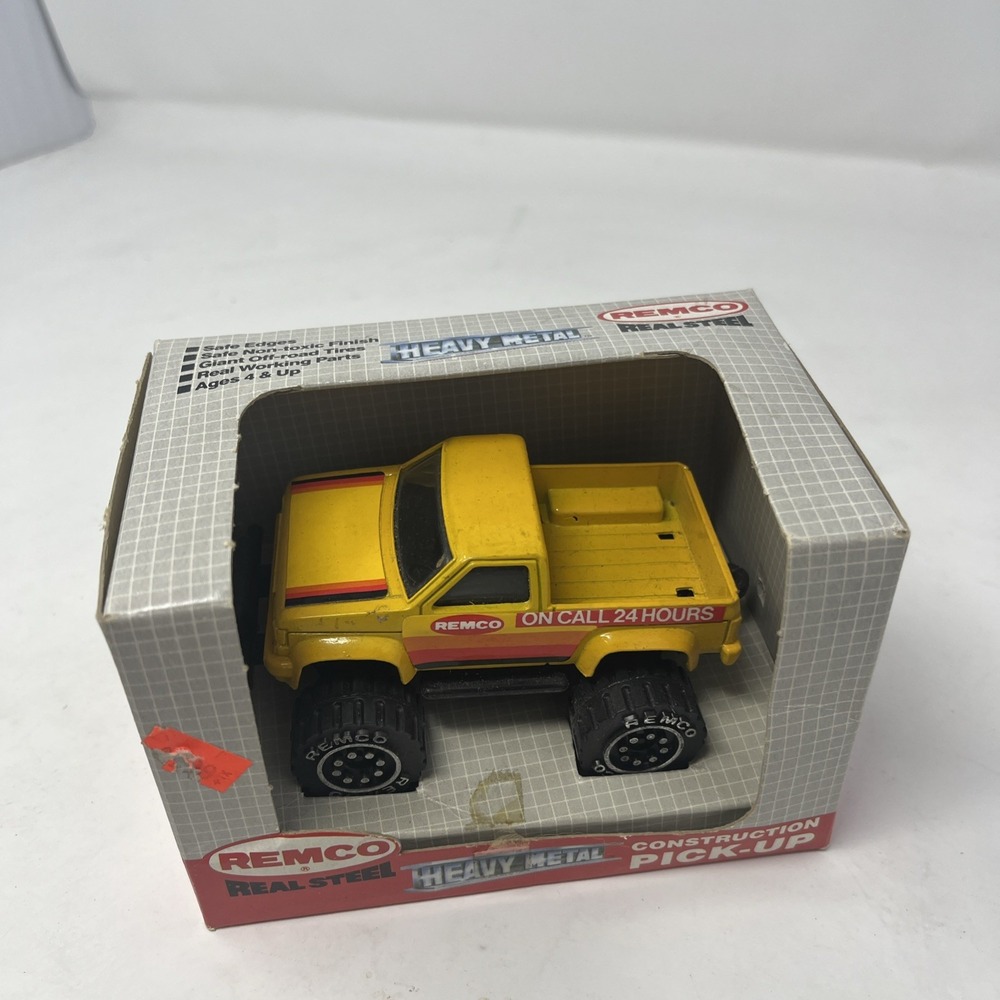 Vintage Remco 1987 Real Steel Heavy Metal Construction Pick-Up Truck New In Box
